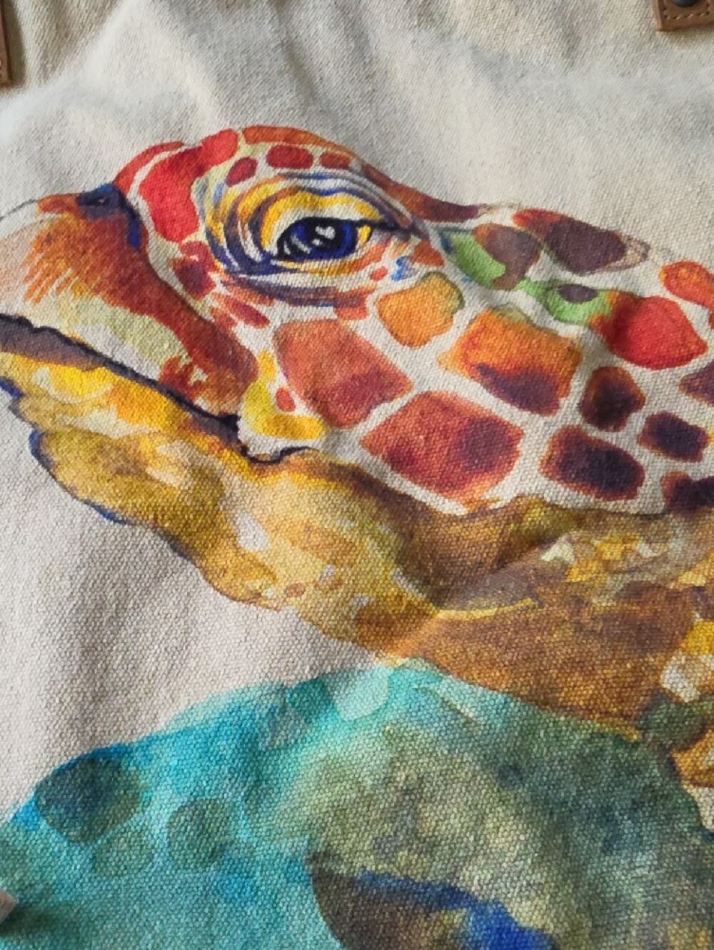 Canvas Sea Turtle Tote Bag - Multicolor.NWOT - Picture 2 of 11